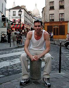 In Montmartre - first sight of Sacre Couer as we walk up the hill.