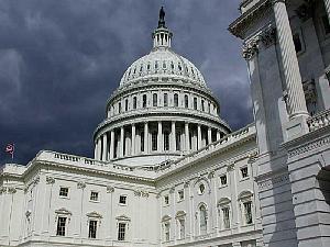 The Capitol under a threatening grey sky