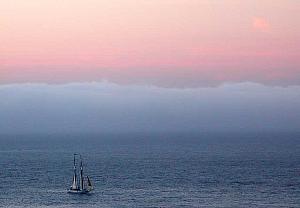 Evening fog in San Francisco Bay
