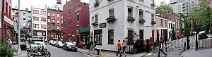 Click this one to expand into a panomaric photo showing a contrast in styles near Washington Square.