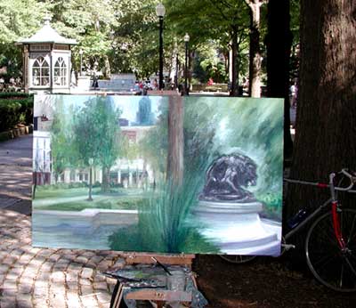 A painting in Rittenhouse Square