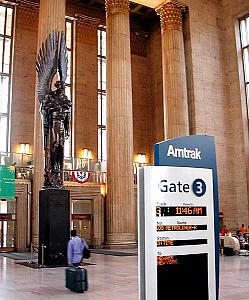 In 30th Street Station. The statue of Icarus was the first thing I ever saw of
Philadelphia, in the movie "Witness"