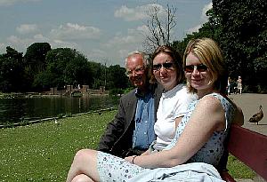 In the park with my Dad and my sisters