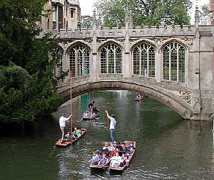 Punting on the River Ouse, next to St Johns College, which recently celebrated its five-hundredth anniversary.