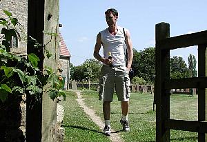 Exploring the churchyard