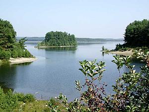 The first of the two large Massachusetts reservoirs, Wachusett.