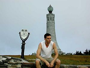 Sitting in front of the noble granite
tower, on the summit, which memorializes Massachusetts dead from the First World War