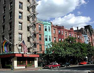 In the South End, Boston's gay neighborhood.