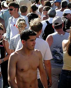 It was very hot during the Castro Street Fair, so even more flesh than normal was on display.