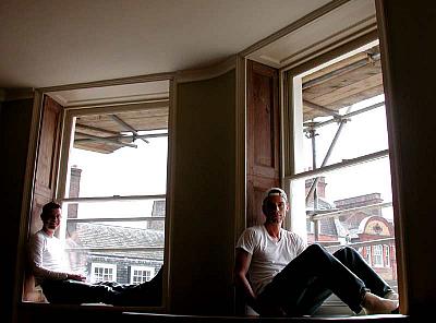 Neil and I in Neil's living room