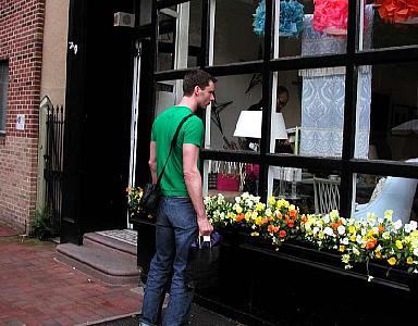 I walked along Antique Row, trying to find a gift for my hosts