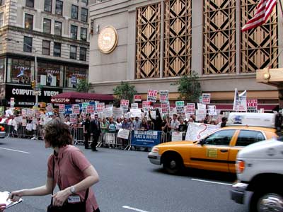 I came out of work one day this week to find crowds of demonstrators and police.