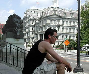 Outside the Corcoran, waiting for Josh