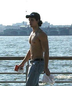 The scenery in Hudson River Park