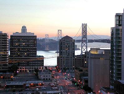 The view, a somewhat familiar one, from my hotel room at dawn this morning
