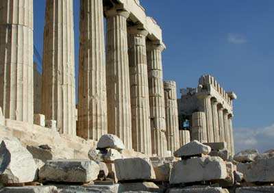 Side view of the Parthenon