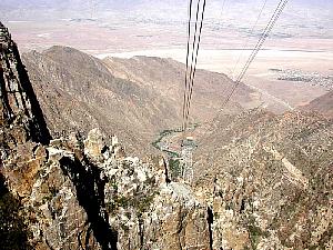 Looking down 8,000 feet from the cable car - Palm Springs is barely visible on the right
