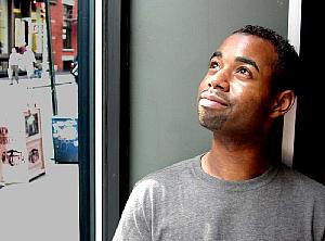 Phoenix trying to look as if he's unaware of the camera