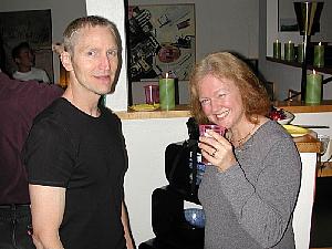 Brett, looking very handsome, with Jenny, the wife of Jim.