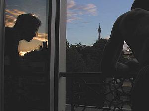 The Eiffel Tower in an Early Morning Paris Sky