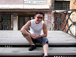 Ben on another bridge in Venice
