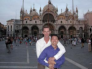 In St Marks Square before Ben's birthday dinner