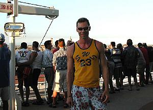 On the deck of the Millenium at sunset