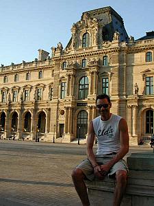 In the courtyard of the Louvre