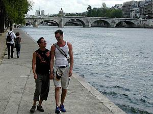 Walking along the Seine hand-in-hand with Ben on a beautiful day; a sublime moment
