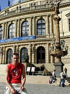 In front of the Symphony