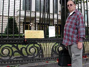 Flowers in front of the Russian Embassy