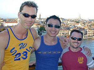 On the cruise ship as we're leaving Venice