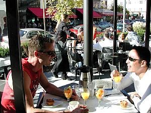 Ben and I having brunch on a fine Fall day at the Dupont Grille
